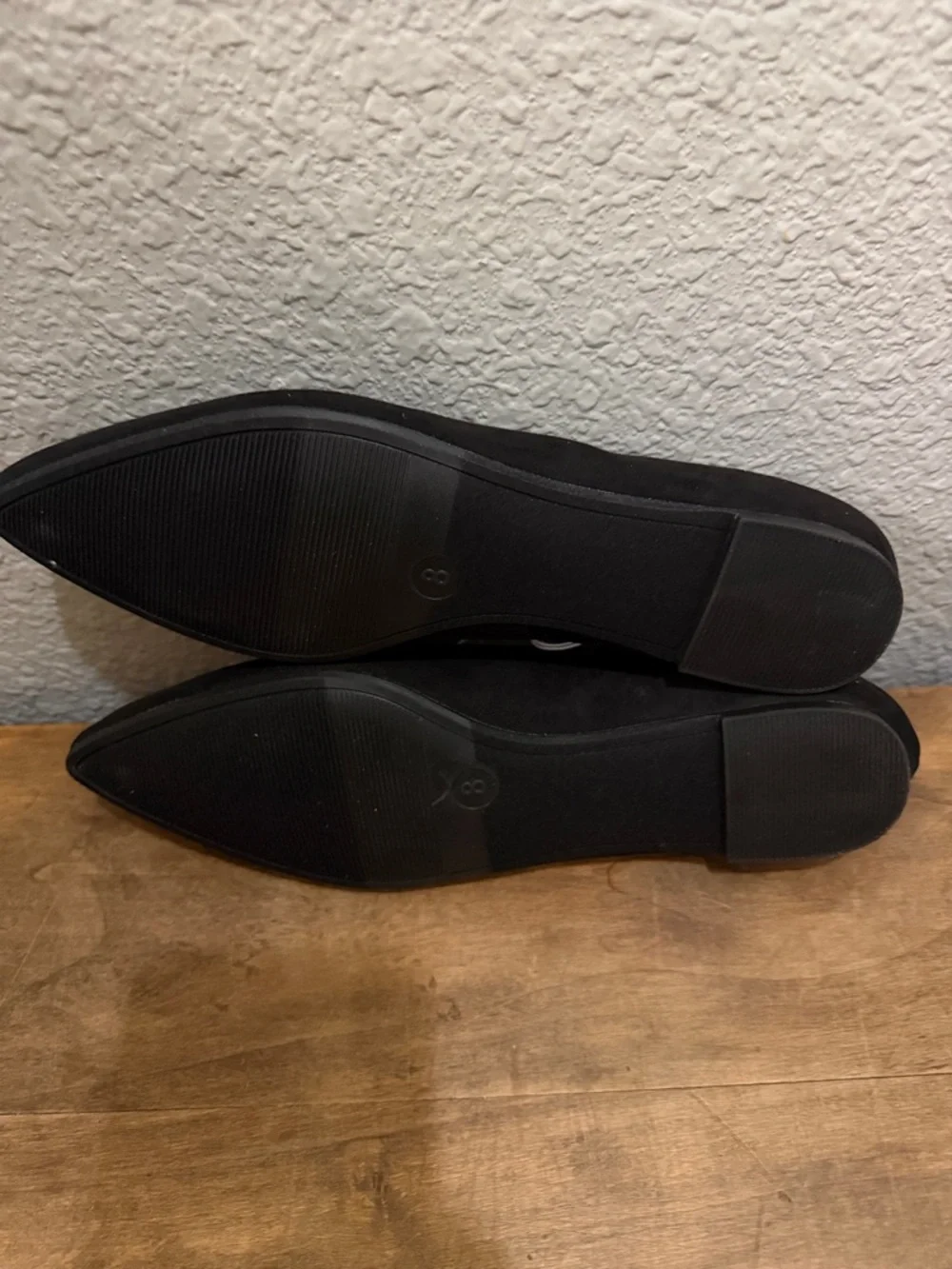 A New Day Pointed Toe Black Suede Women's Flats size 8 - Picture 7 of 9